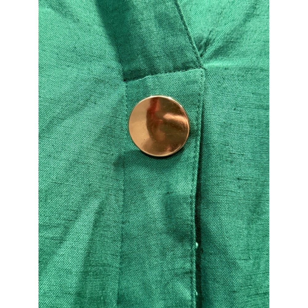 Ashley Stewart Green Linen Blend Roll Tab Sleeve Midi Dress Plus Size 26/28 NEW - Picture 4 of 5